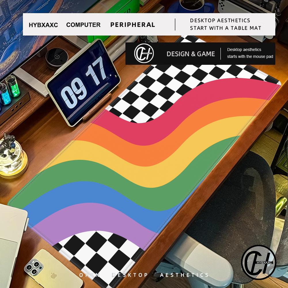 XL Checkered Rainbow Desk Mat  - đánh giá và giá Retro Gaming Xl