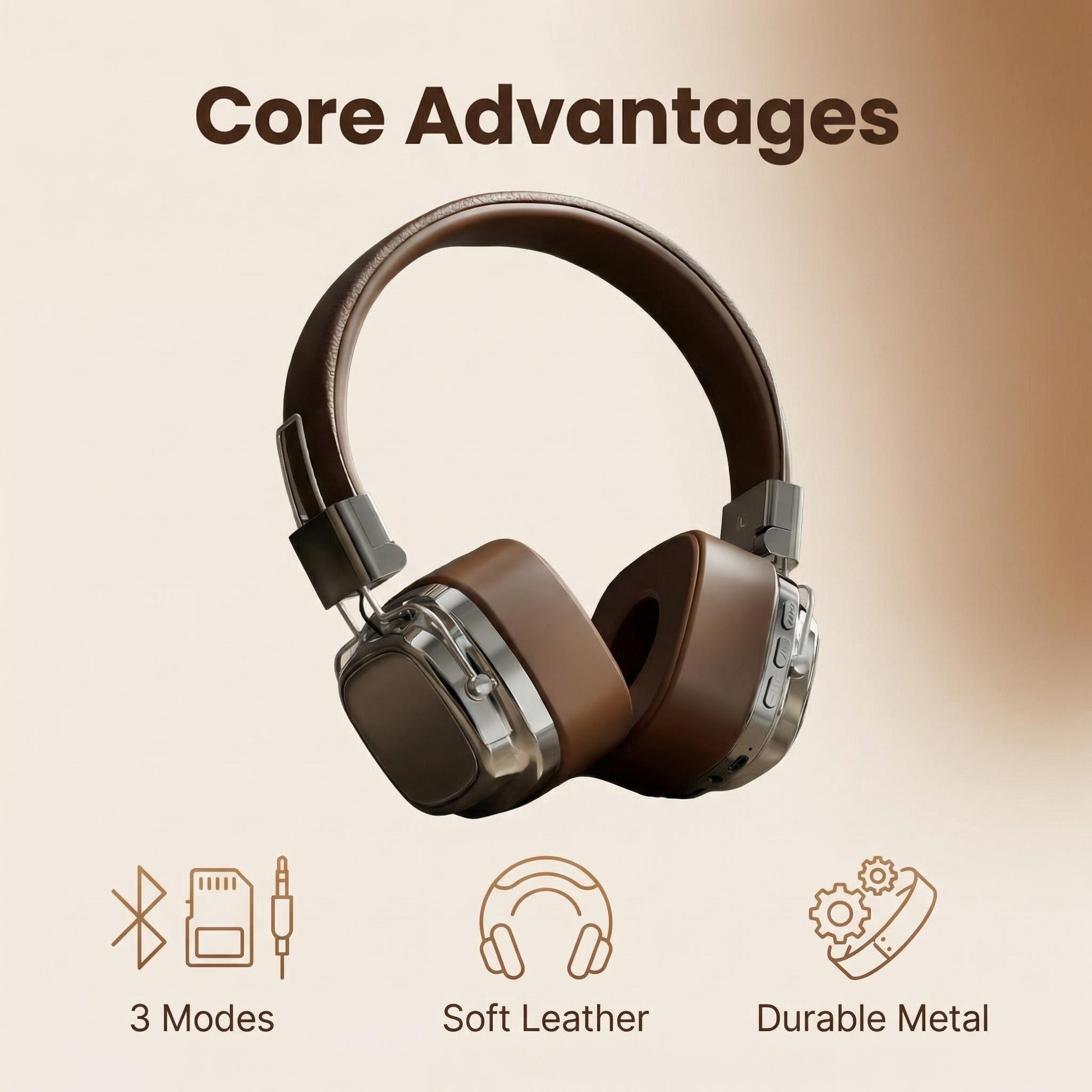 Retro Leather Over-ear Headpho - đánh giá và giá Retro Gaming Headset