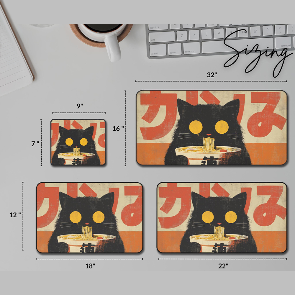 Kawaii Black Cat Ramen Mouse P - đánh giá và giá Retro Gaming Xl