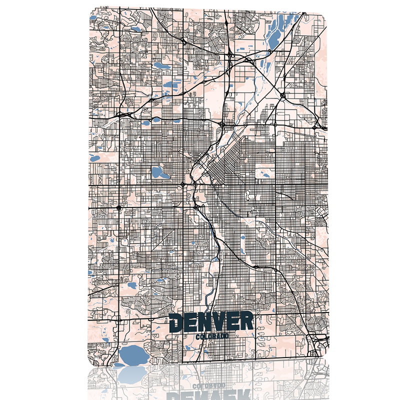 Denver City Map Tinplate Poste - đánh giá và giá Retro Gaming Denver